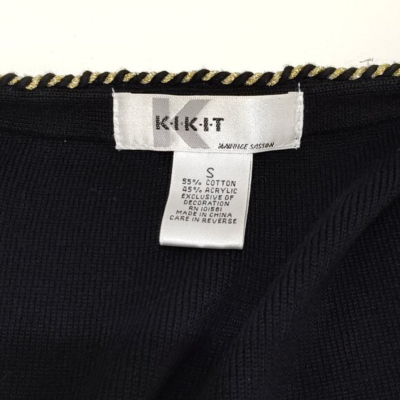 Kikit Christmas Sweater Vest Small Beaded Embroidery Sleeveless Maurice Sasson - Picture 3 of 11